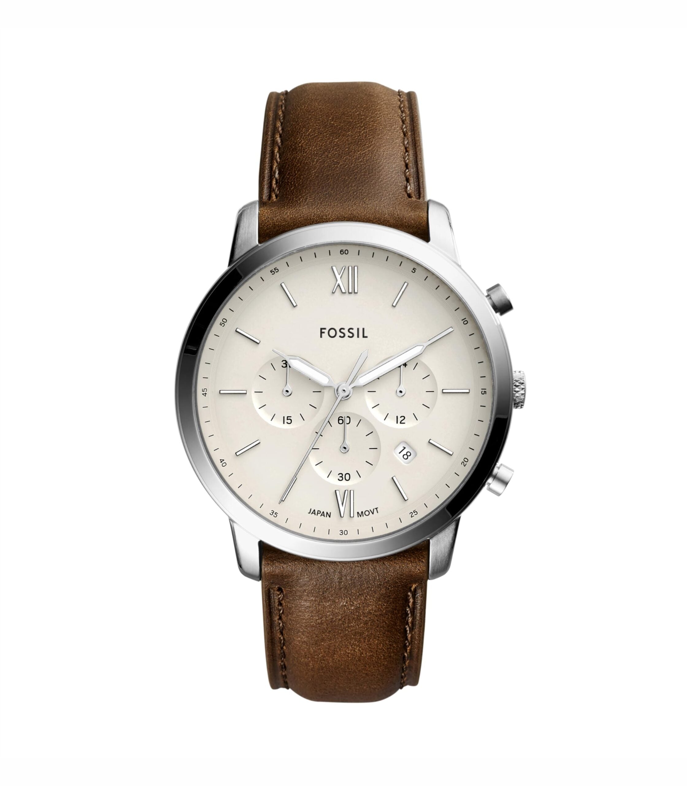 Premium Fossil Neutra Chronograph Brown Leather Watch For Men