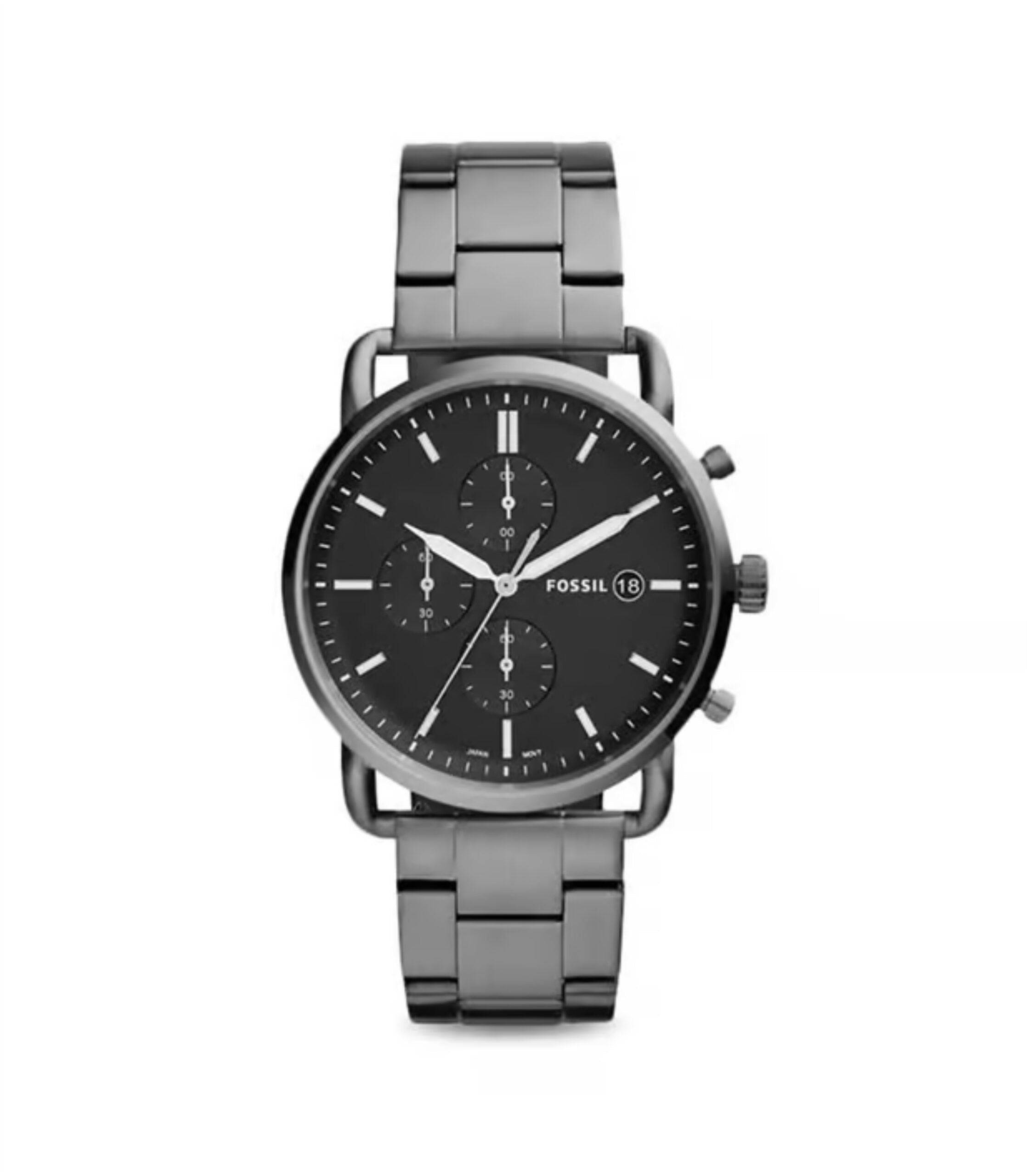 Premium Fossil Commuter Black Analogue Watch For Men