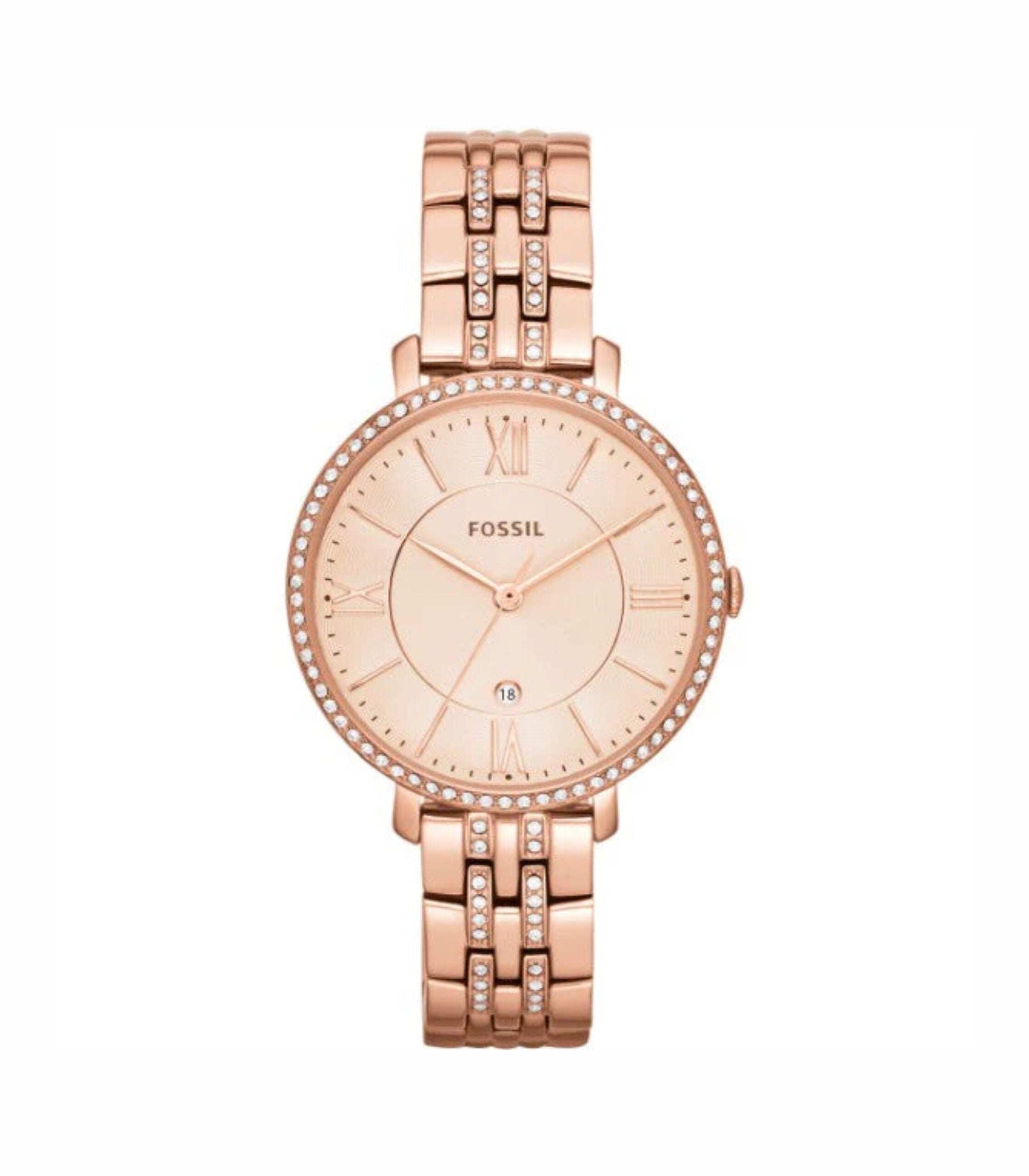Premium Fossil Jacqueline Three-Hand Rose Gold-Tone Stainless Steel Watch For Women